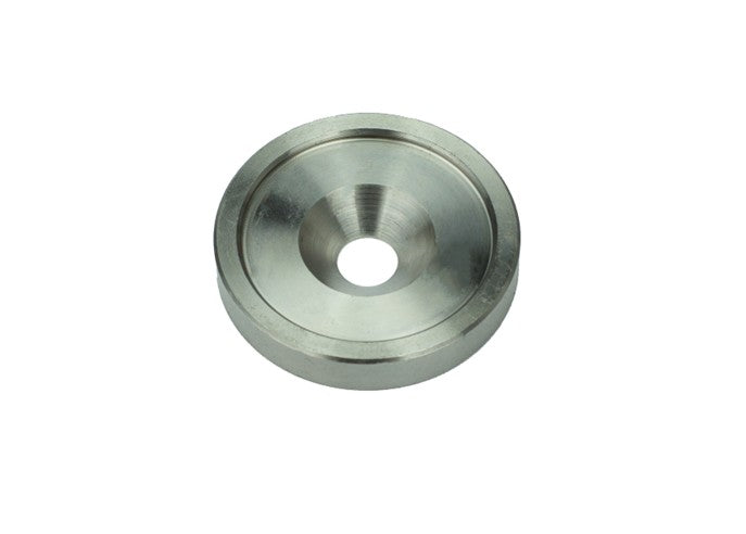 Centreringsplatta med centrering rostfritt stål Ø33 mm, borrning Ø8 mm m. försänkning