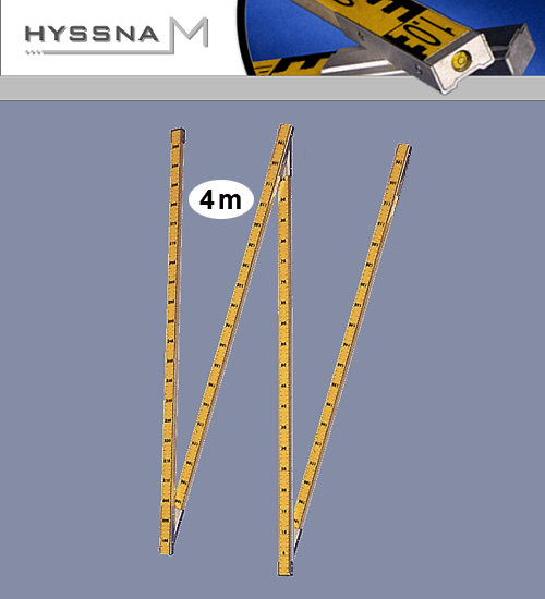 Geostång 4m, 4-delad, med libell & fjädervikning