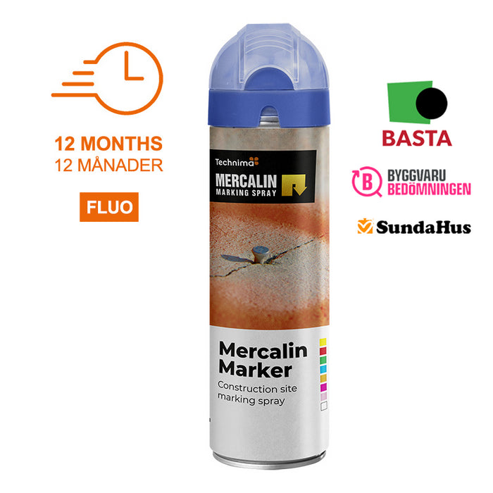 Mercalin Marker Fluo 12-pack - Blå