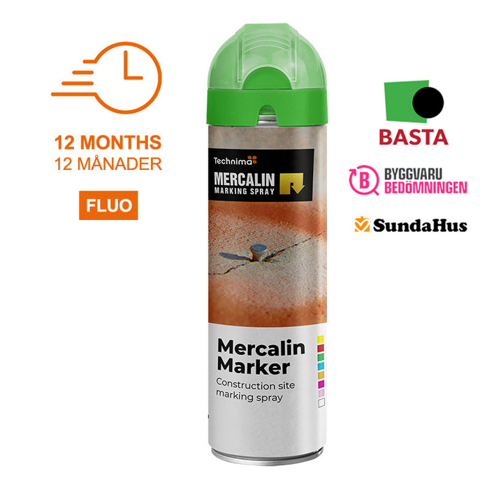 Mercalin Marker Fluo 12-pack - Grønn