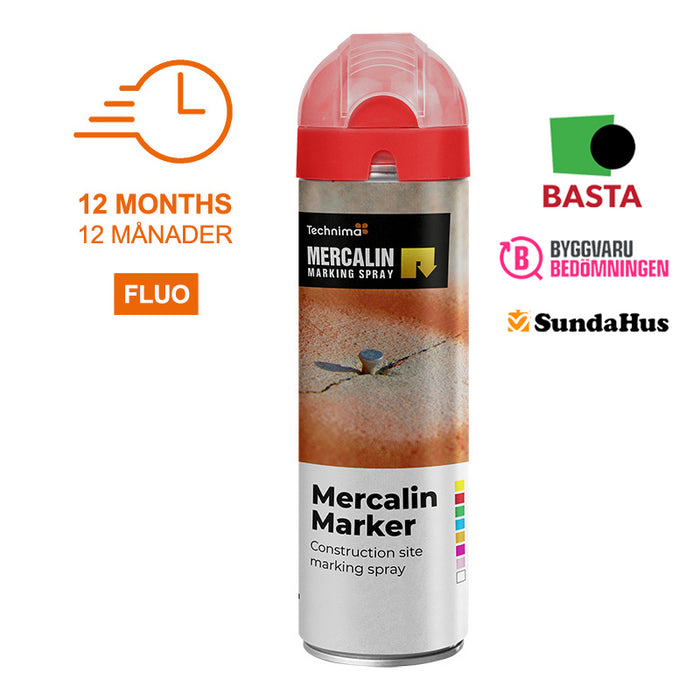 Mercalin Marker Fluo 12-pack - Red