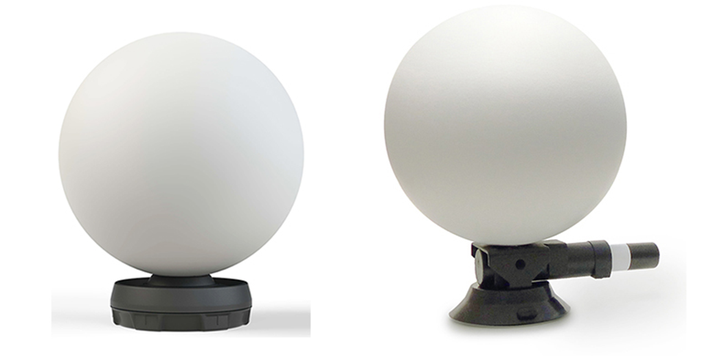 Laser scanner sphere with suction cup or magnet