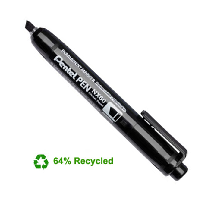 Marker pen NX60 with retractable beveled tip, 12-pack